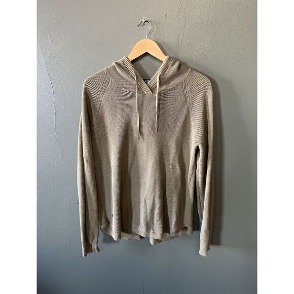 Lauren Ralph Lauren Tops - Lauren Ralph Lauren Womens Green Knit Waffled Hooded Sweatshirt Size XL